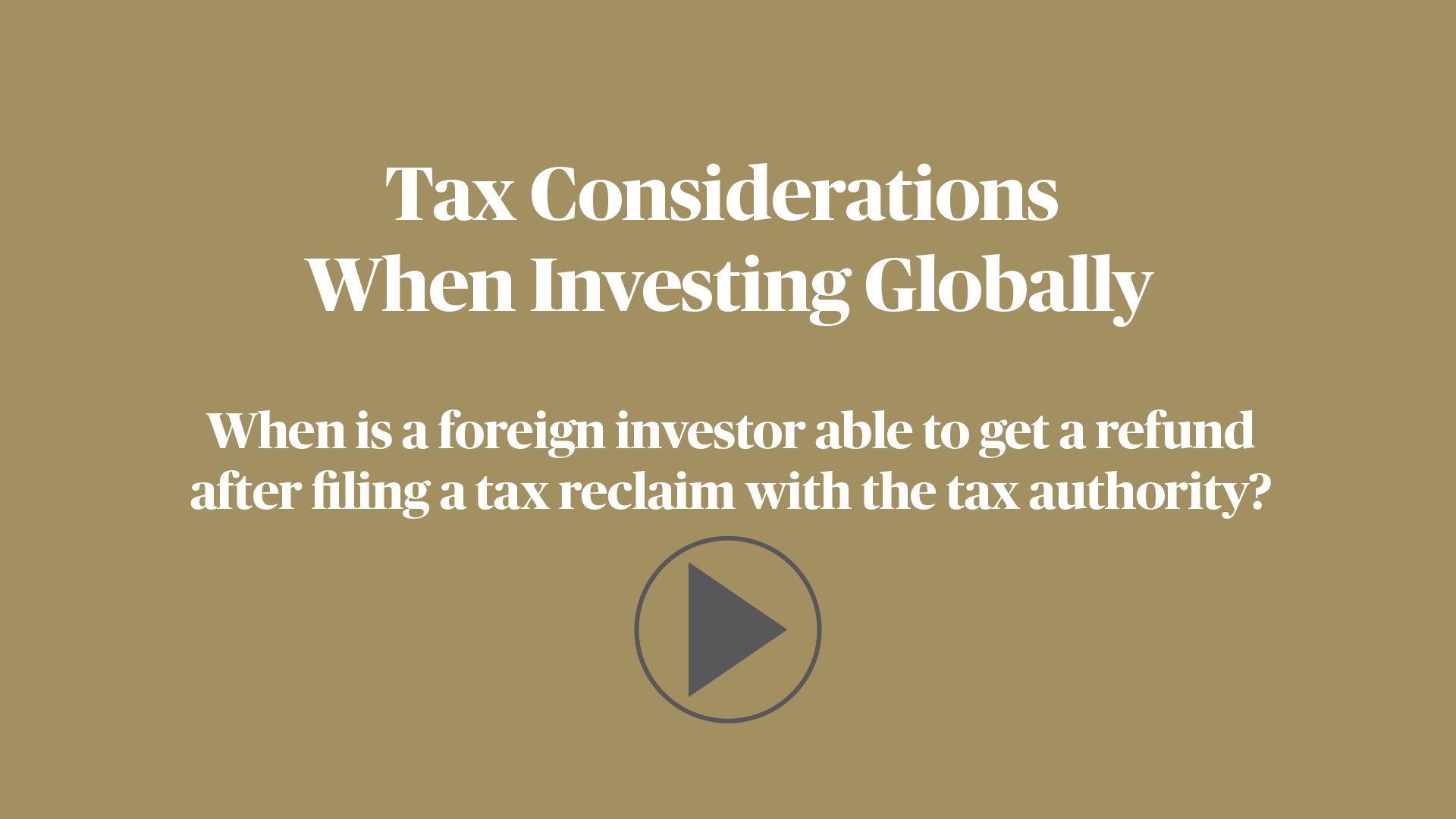 When is a foreign investor able to get a refund after filing a tax reclaim with the tax authority?